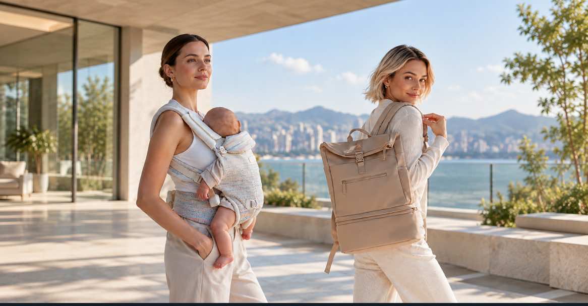 MOOIMOM 育兒背巾與媽媽包使用情境